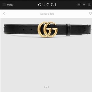 Gucci leather belt with double G buckle